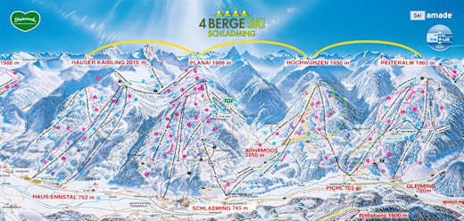 Pistenplan 4-Berge-Skischaukel