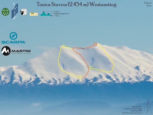 Übersichtsbild Skitour Timios Stavros - Psiloritis auf Kreta