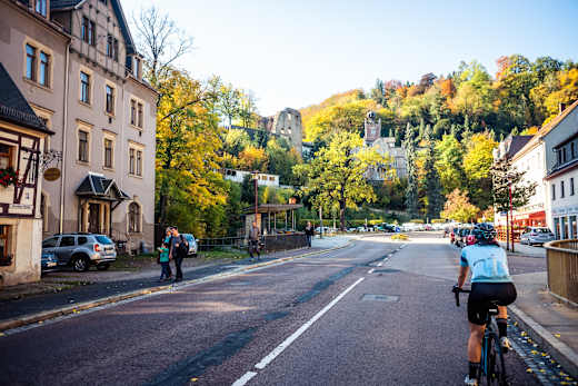 Blick auf die Burgruine in Tharandt