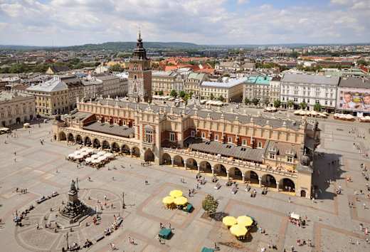 Sukiennice and Main Market Square Krakow Poland