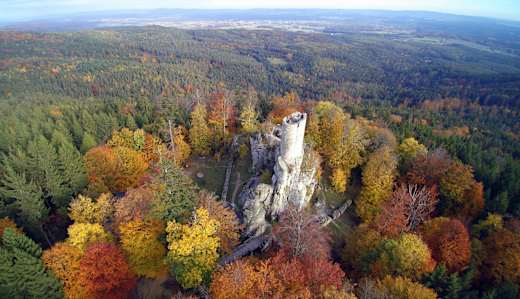 Burgruine Weißenstein aus der Vogelperpektive
