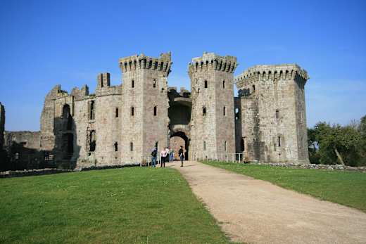 Raglan Castle's main entrance