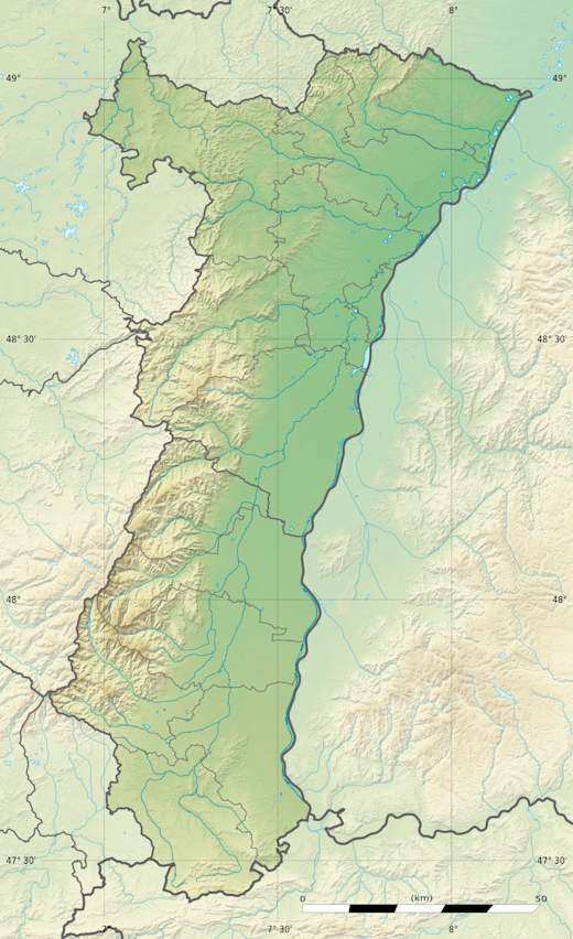 Alsace region relief location map