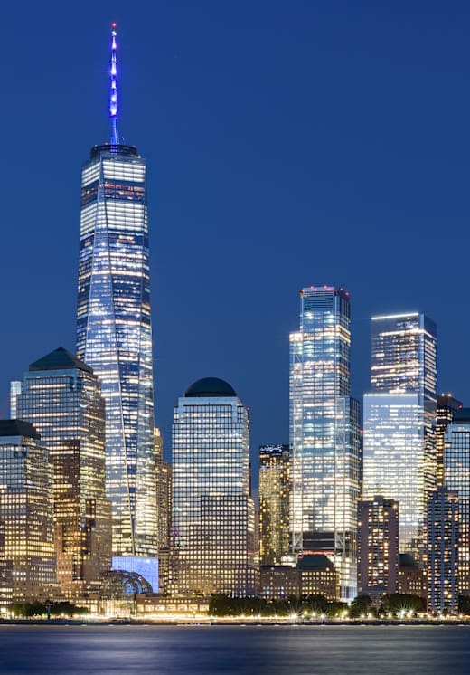 Lower Manhattan from Jersey City September 2020 HDR panorama (cropped)