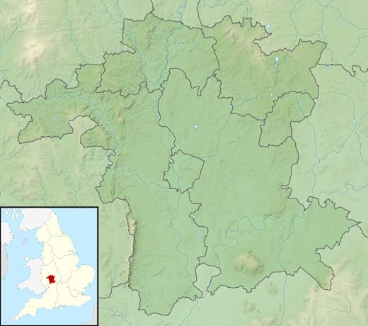 Worcestershire UK relief location map
