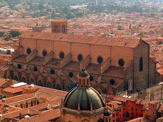 Bologna Italy San Petronio from Asinelli