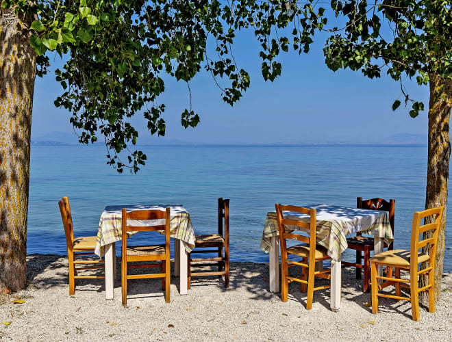 Kouspades (Insel Korfu), Strandtavernen von Boukari