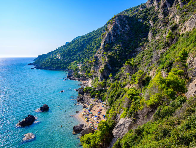 Pelekas (Insel Korfu), Mirtiotissa Beach