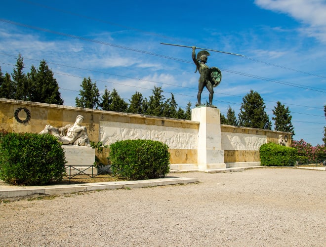 Thermopyles, Denkmal des Leonidas bei den Thermopylen