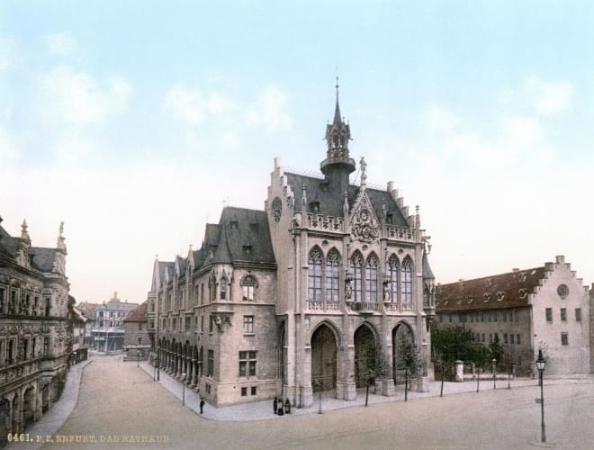 Rathaus und Fischmarkt zwischen 1890 und 1905 - Erfurt