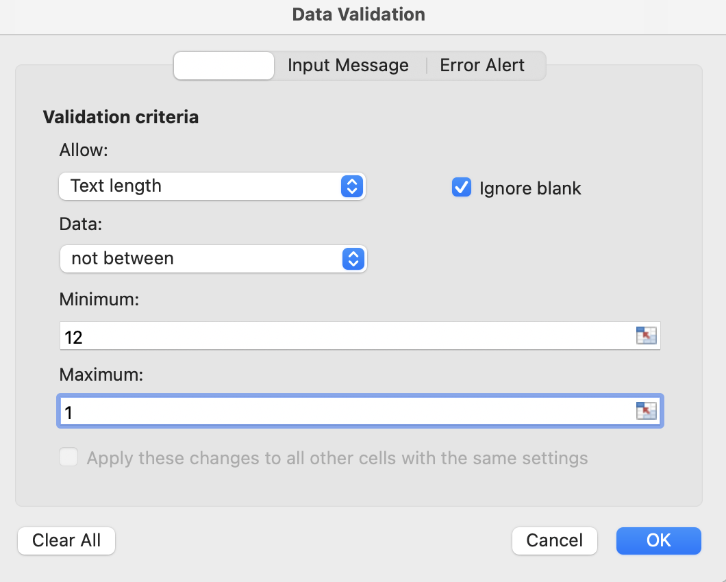 Data Validation Excel Skill