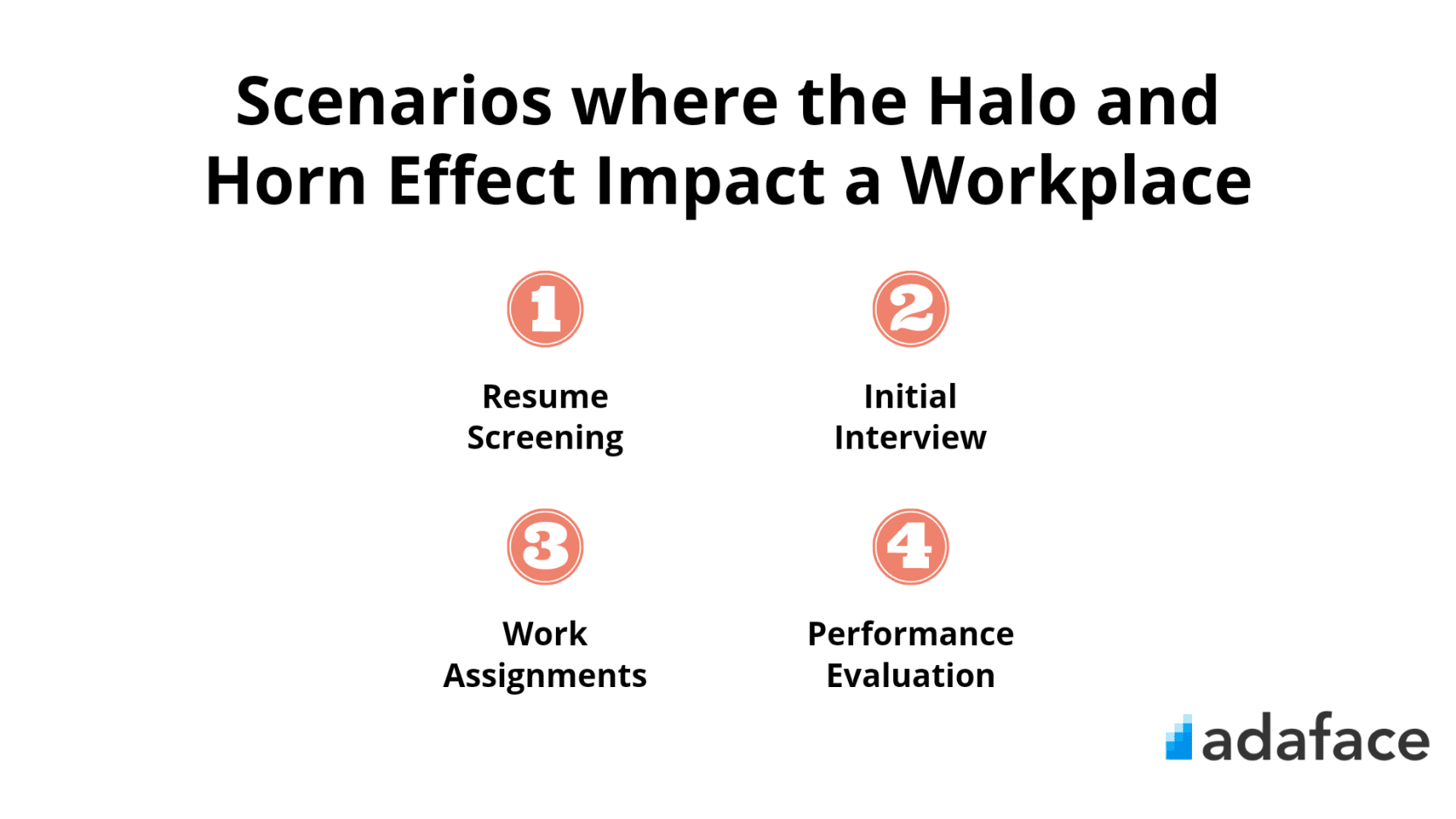 Scenarios where the halo and horn effect impact a workplace