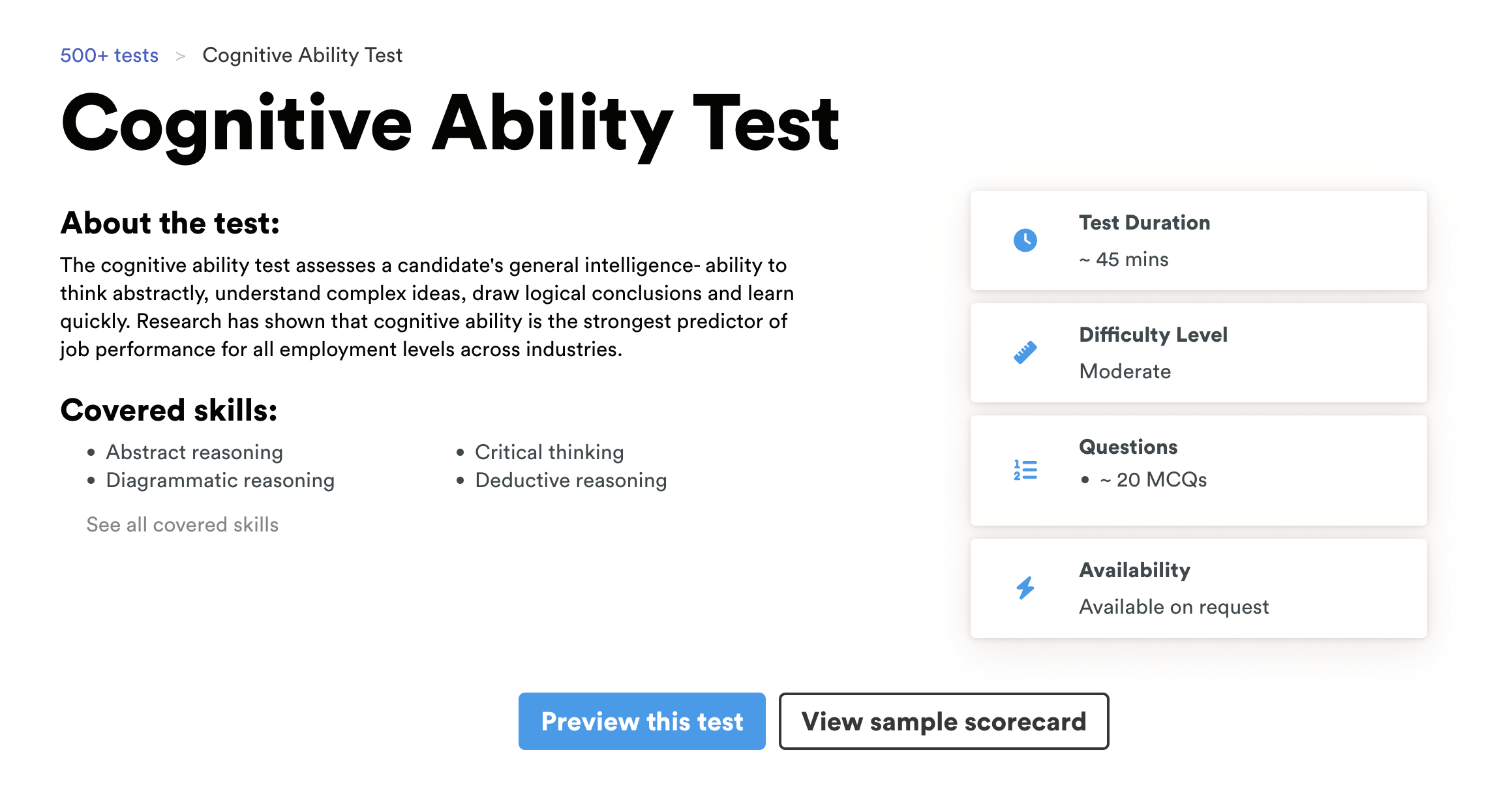 Adaface cognitive ability test