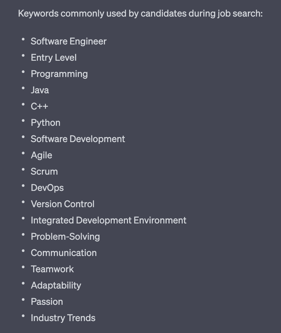 ChatGPT Keywords AI in Recruitment