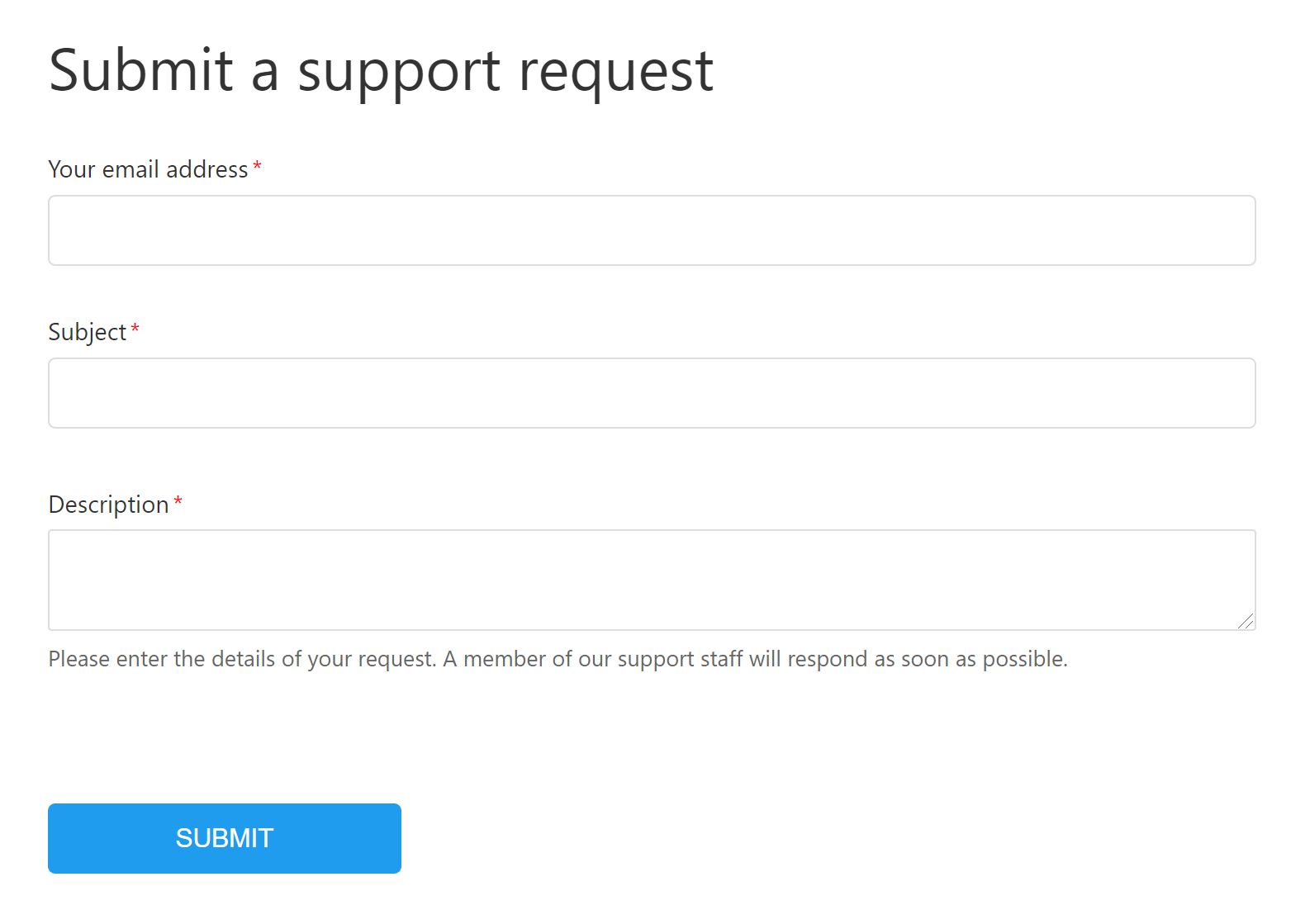 Ticket support request at Adaface