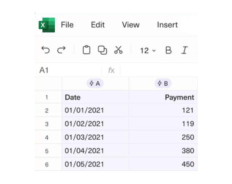 Excel question format