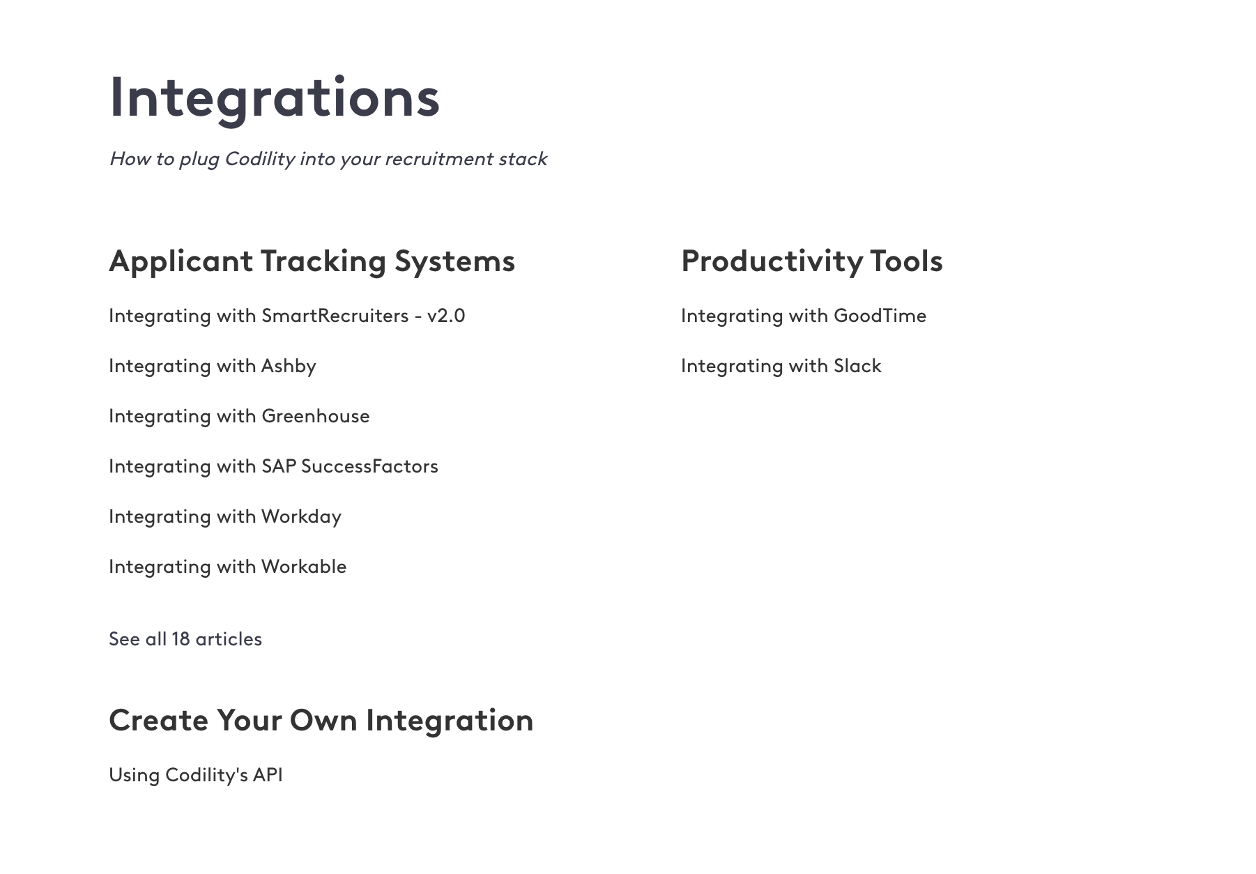 Codility Integrations