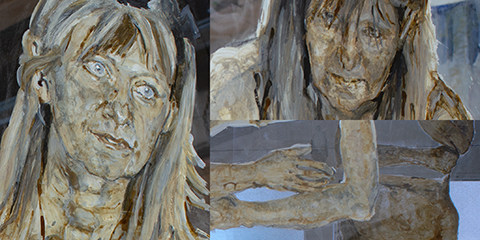 Figurative painting of a woman. by Grazyna Adamska Jarecka