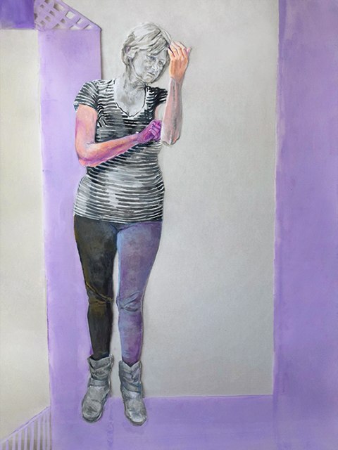 Figurative painting of a woman. by Grazyna Adamska Jarecka