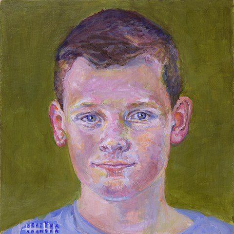 Portrait painting of a boy. by Grazyna Adamska Jarecka