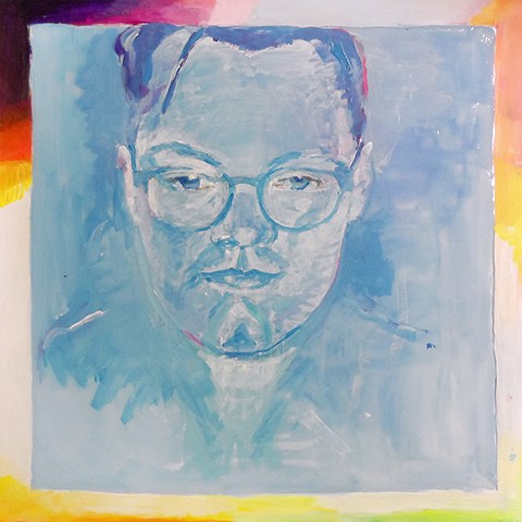 Portrait depicting conversations over Skype. by Grazyna Adamska Jarecka