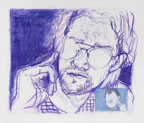 Portrait depicting conversations over Skype. by Grazyna Adamska Jarecka