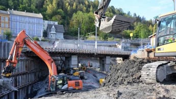 View of construction work at the Loenga-Ekebergåsen line in Norway.