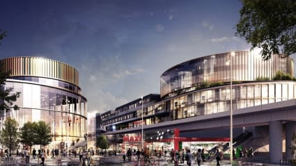 Illustration över ICA Maxi i Bromma Blocks.