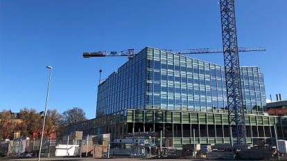 Byggarbetsplatsen vid Ångströmlaboratoriet.