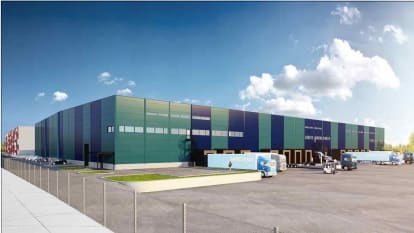 Illustration på lagerlokalen nya Lyckobrunnen, Upplands Bro.