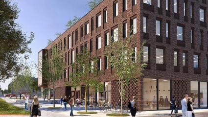 Illustration of the new Kontorværket building in Copenhagen.