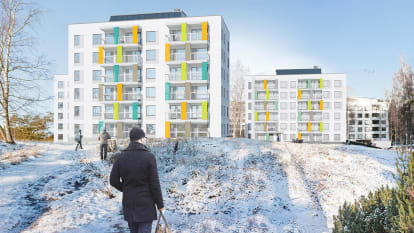 Illustration of the apartment buildings.