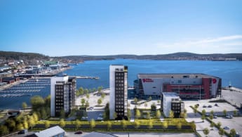 Visionsbild över nya bostadsrätter i Framnäsudden, Örnsköldsvik.