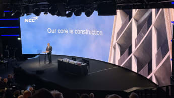 The CEO of NCC Tomas Carlsson holds a speech at the Annual General Meeting.