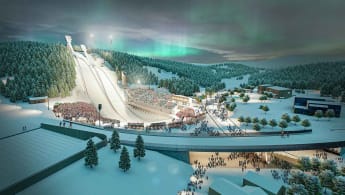 Illustration of the new Granåsen Sports Park in Trondheim, Norway.