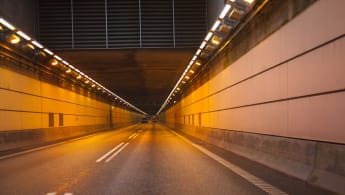 Flygfoto över konstgjorda ön Peberholm, där Öresundstunneln börjar i den norra änden.