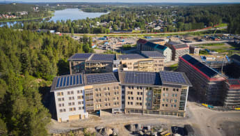 Flygbild över vård- och omsorgsboende i Luleå.