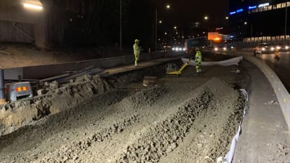 Anläggning pågår av en motorväg.