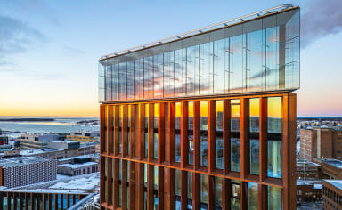 We Land's personalized façade is made of recycled and re-recyclable copper.