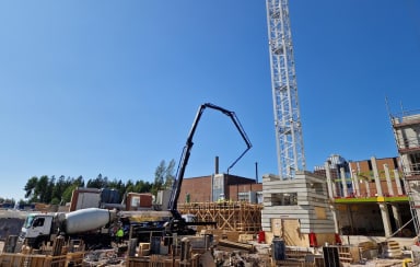 Väestönsuojan seinien valu