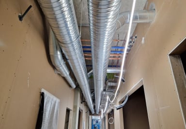 Talotekniikkaa asennettuna 2. krs