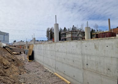 CTG parkki valettu tukimuuri