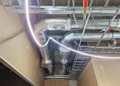 Talotekniikkaa asennettuna 2. krs