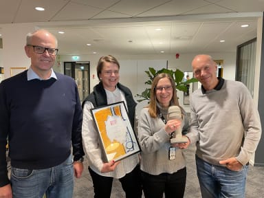 Medarbetare NCC och Helsingborgshem med miljöpris