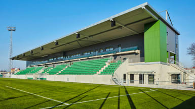 Bild på en åskådarplats vid Kristianstads Arenaområde.