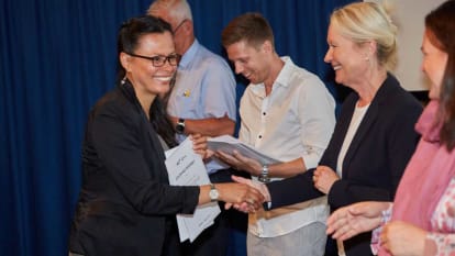 Bild från diplom-ceremonin vid NCC Nystart