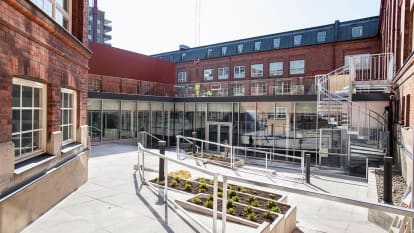 Innergård på Massive Entertainments nya kontor i Malmö.