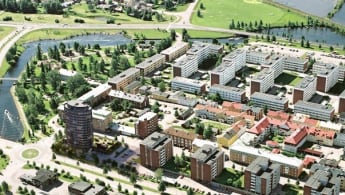 Flygbild över Piteå.