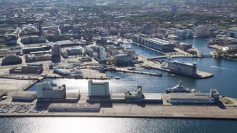 Aerial photo of Nyhamnen in Malmö.