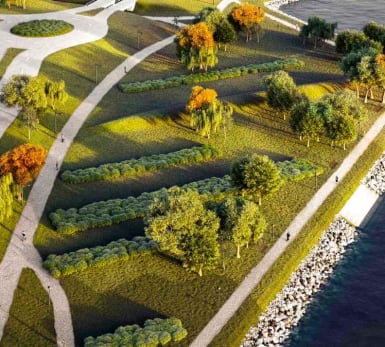 Illustration över nya Östra Länken, Umeå